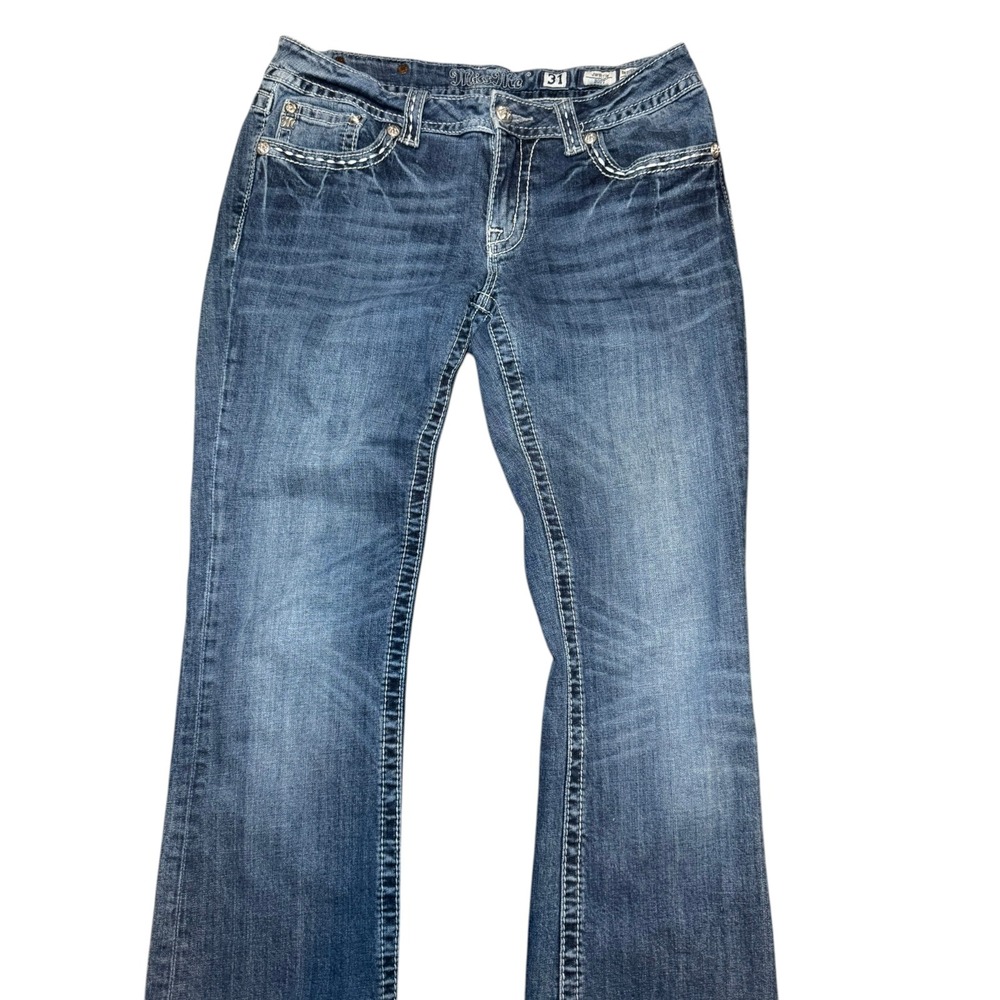 Miss Me Jeans Signature Boot Cut Jeans 31 X 34 Lace Pockets JW6171B - Picture 4 of 12